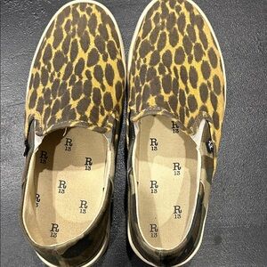 R13 Camo and Leopard Slip-On Sneakers